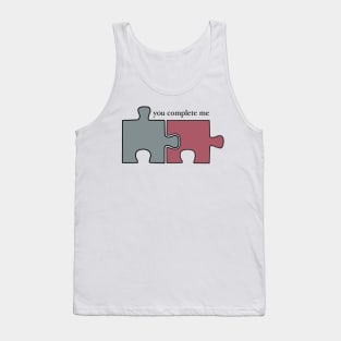 "You Complete Me" Funny Puzzle Piece Design Tank Top